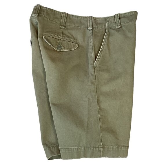 Sideout Mens Shorts Sz 32 Khaki Green  100% Cotton Mid-rise 274C - Picture 2 of 5